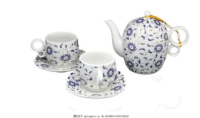 中國風藍色花紋茶具產(chǎn)品實物