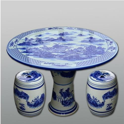 景德鎮(zhèn)瓷器陶瓷桌 別墅庭院裝飾用品 陶瓷桌凳 陽臺陶瓷桌高清圖片 高清大圖